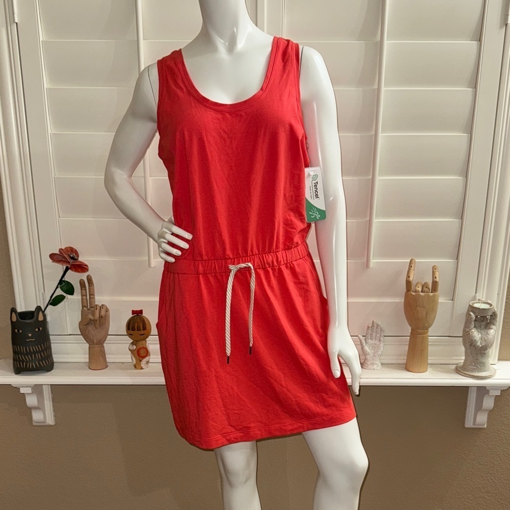 ZELLA Gwen Ponte Knit Tank Dress Red Hibiscus